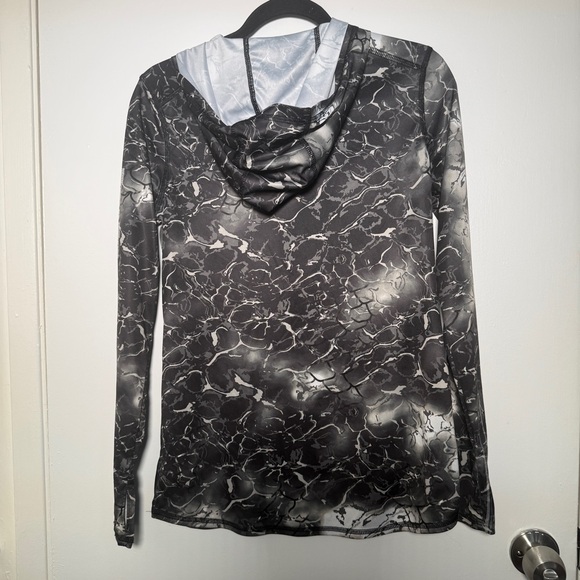 World Wide Sportsman Black Marble Long-Sleeve Hooded Shirt Men's Small - Picture 6 of 6